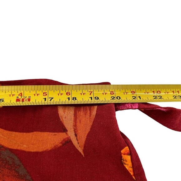 NYCC Floral Button-Front Skirt XL Red Orange Purple Linen Blend Tropical Maxi - Picture 3 of 16